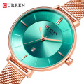 CURREN 9037 Beautiful Women's Thin Quartz Bangle Watch For Womens Fashion Stainless Steel Wristwatch Ladies Dress Clock Female